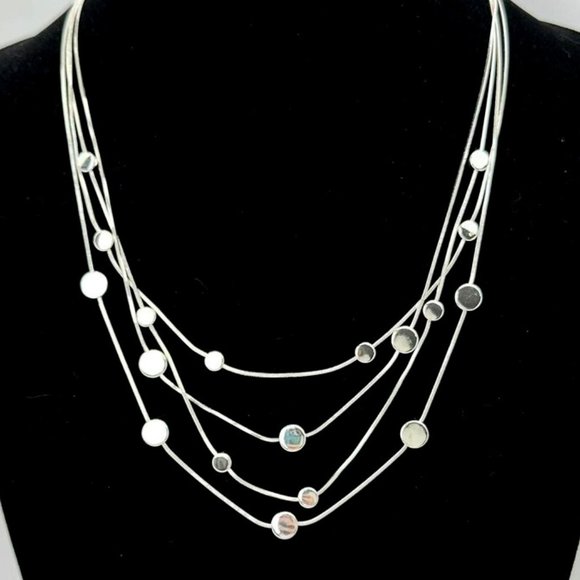 Napier | Jewelry | Napier Modern Silver Round Disc Multi Row Chain ...